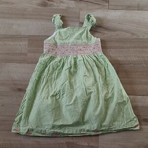 Gymboree Easter Celebrations Smocked Gingham Dress Size 6 Vintage Embroidered (A